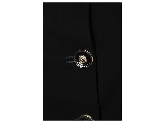 Gianni Versace Couture, falda de lana con botones y forro Negro 
