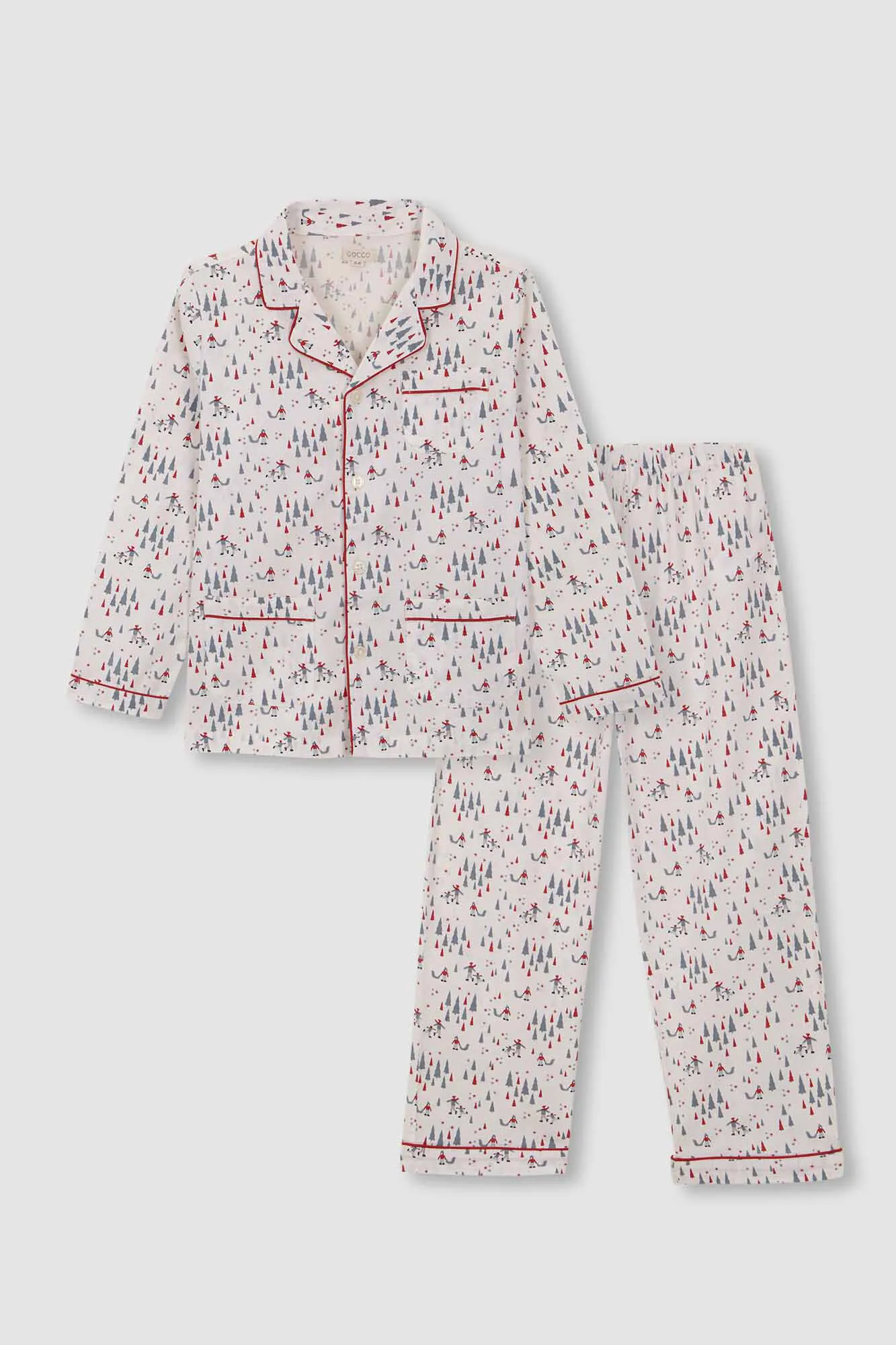 Gocco Pijama Estampado Navidad  Blanco Roto