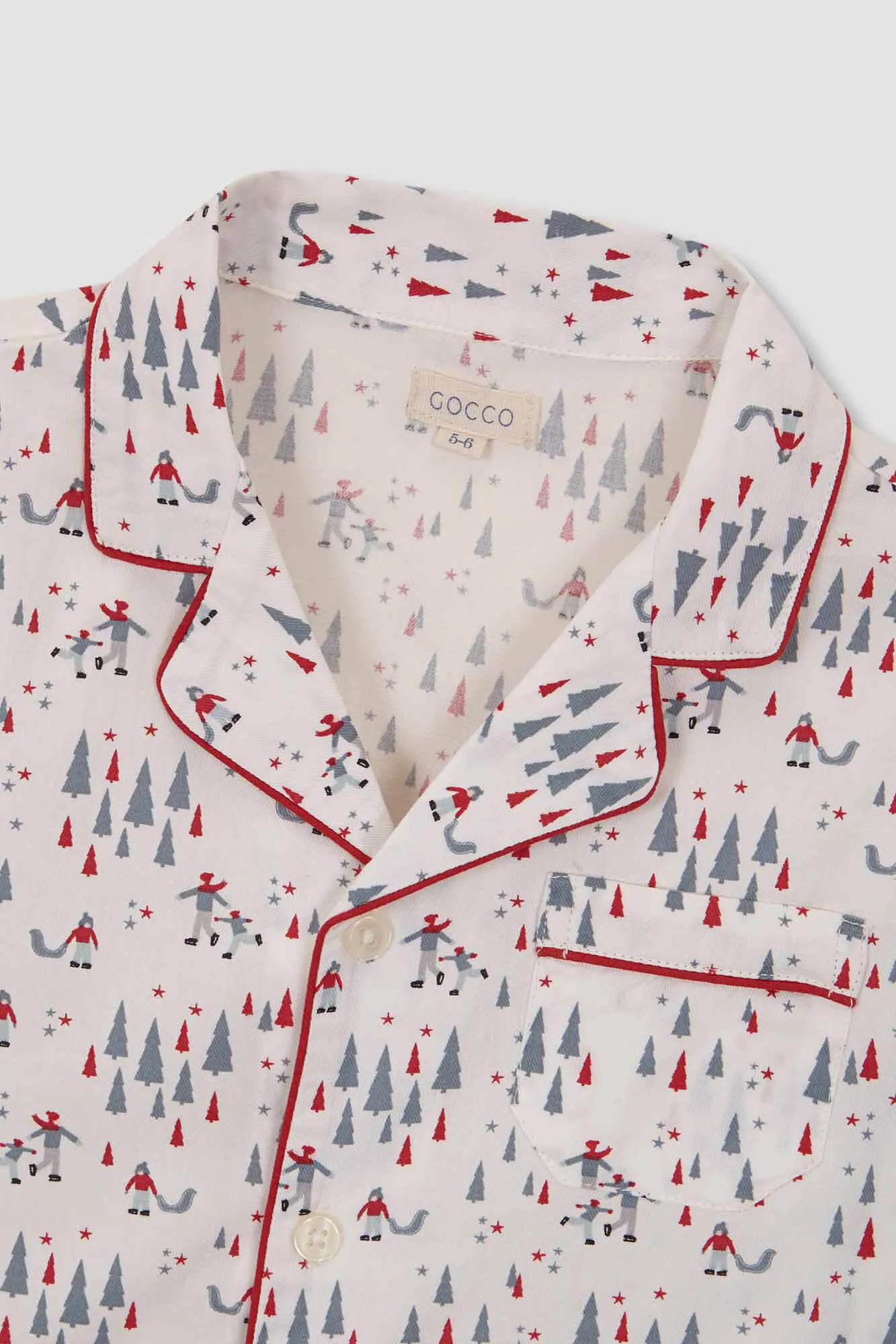 Gocco Pijama Estampado Navidad  Blanco Roto