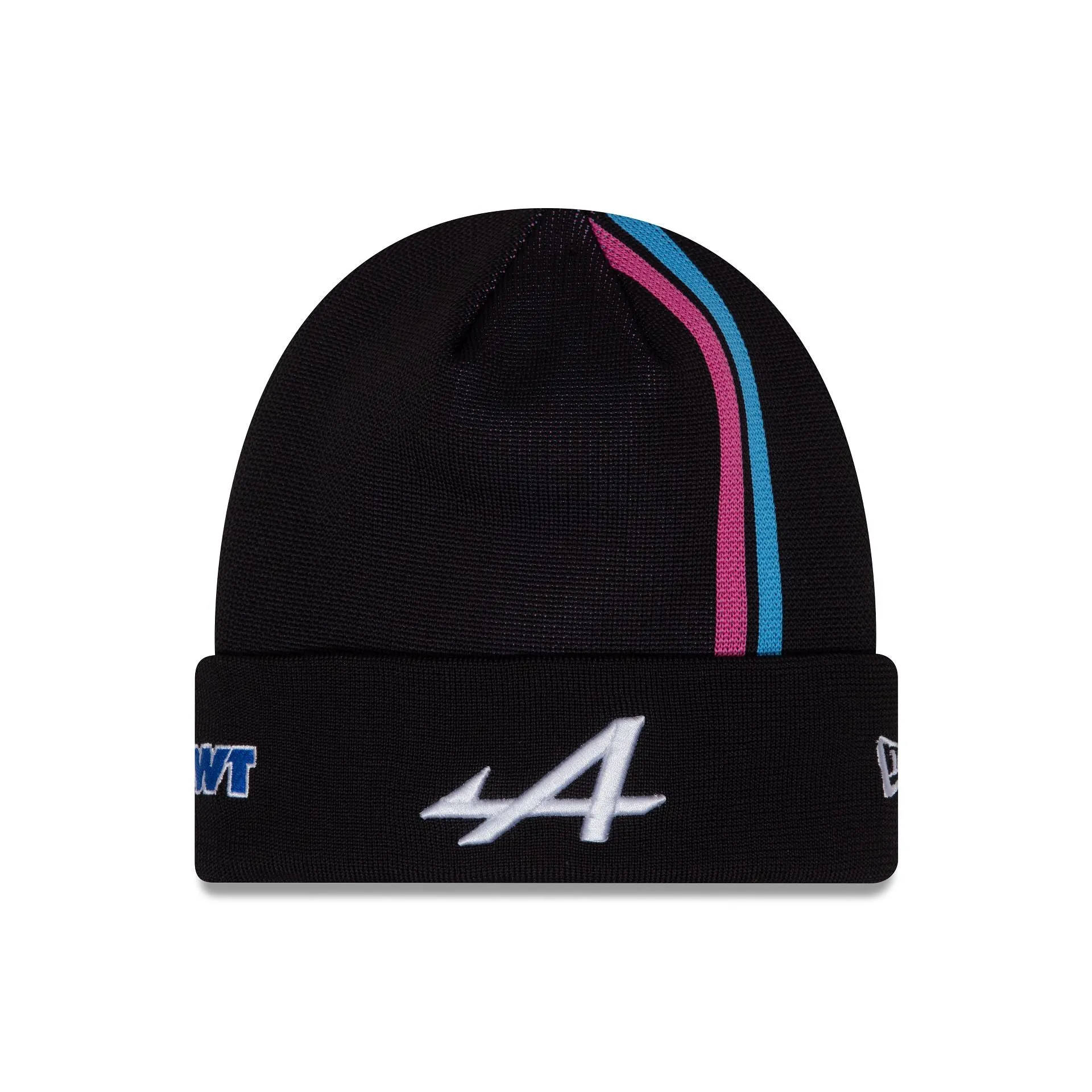 Gorro de punto con vuelta de rayas negras de Alpine Racing Pierre Gasly.