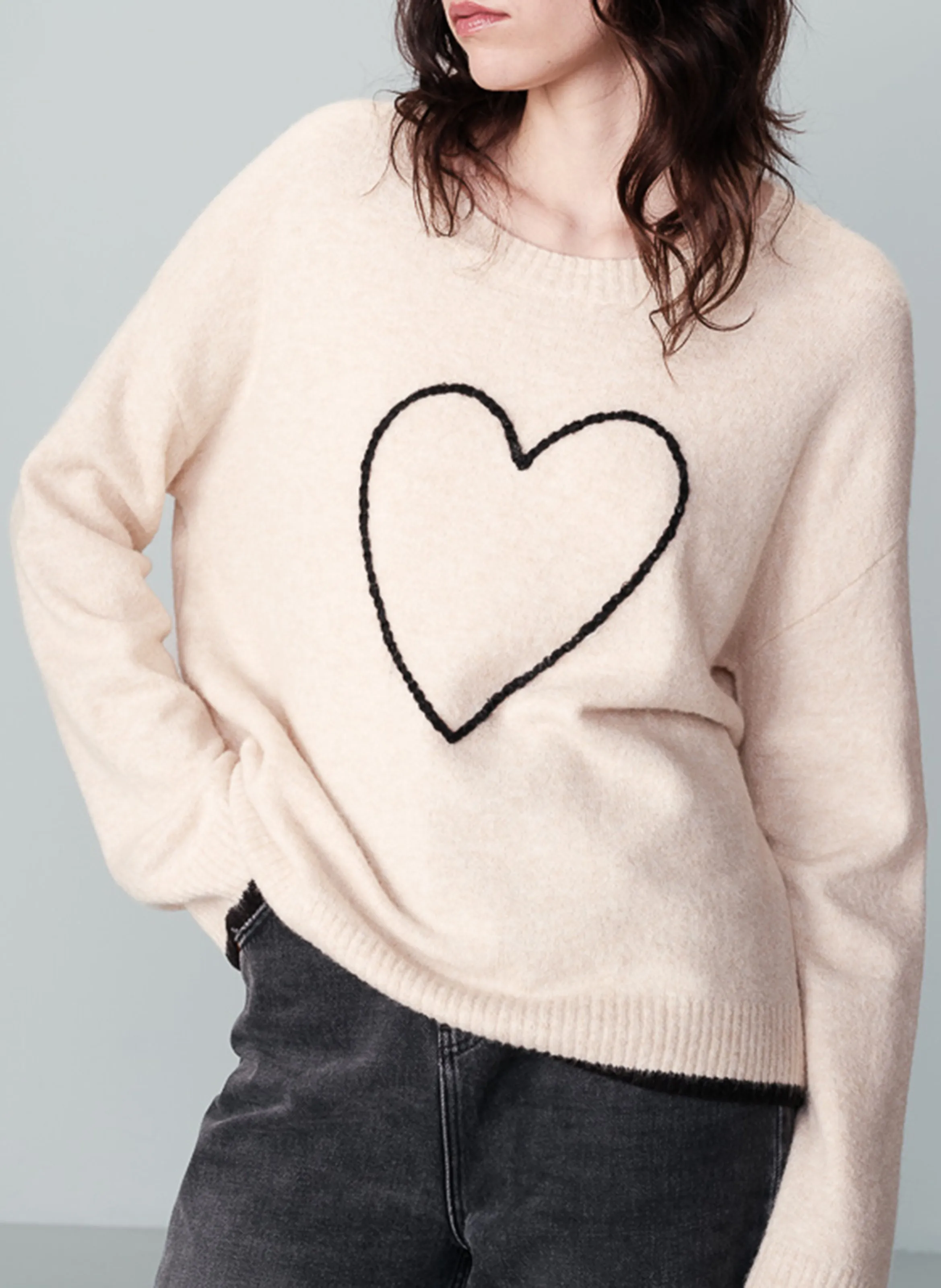 GRACE ET MILA NAMASTE  JERSEY CON CUELLO REDONDO EN BEIGE
