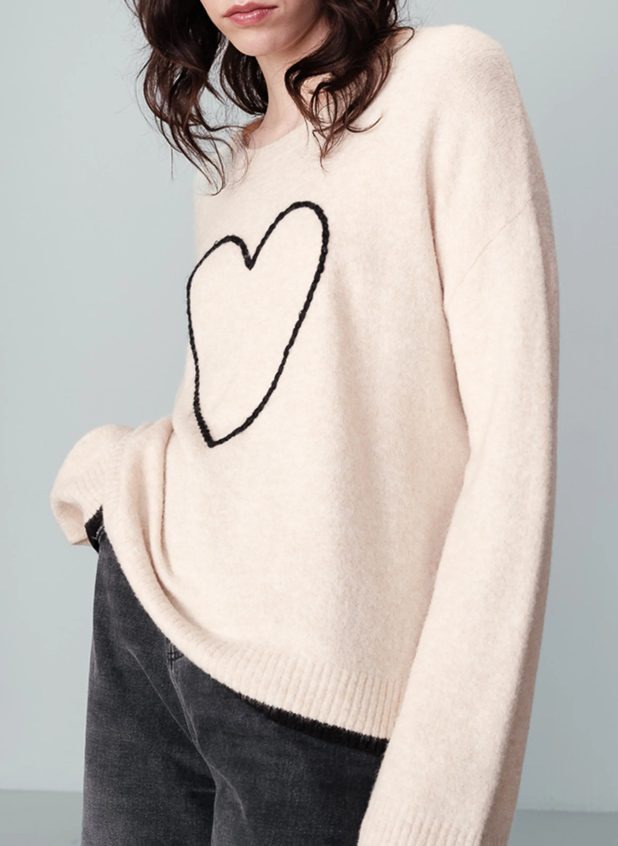 GRACE ET MILA NAMASTE  JERSEY CON CUELLO REDONDO EN BEIGE