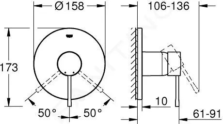 GROHE ESSENCE  GRIFO DE DUCHA EMPOTRADO, CROMO 24057001