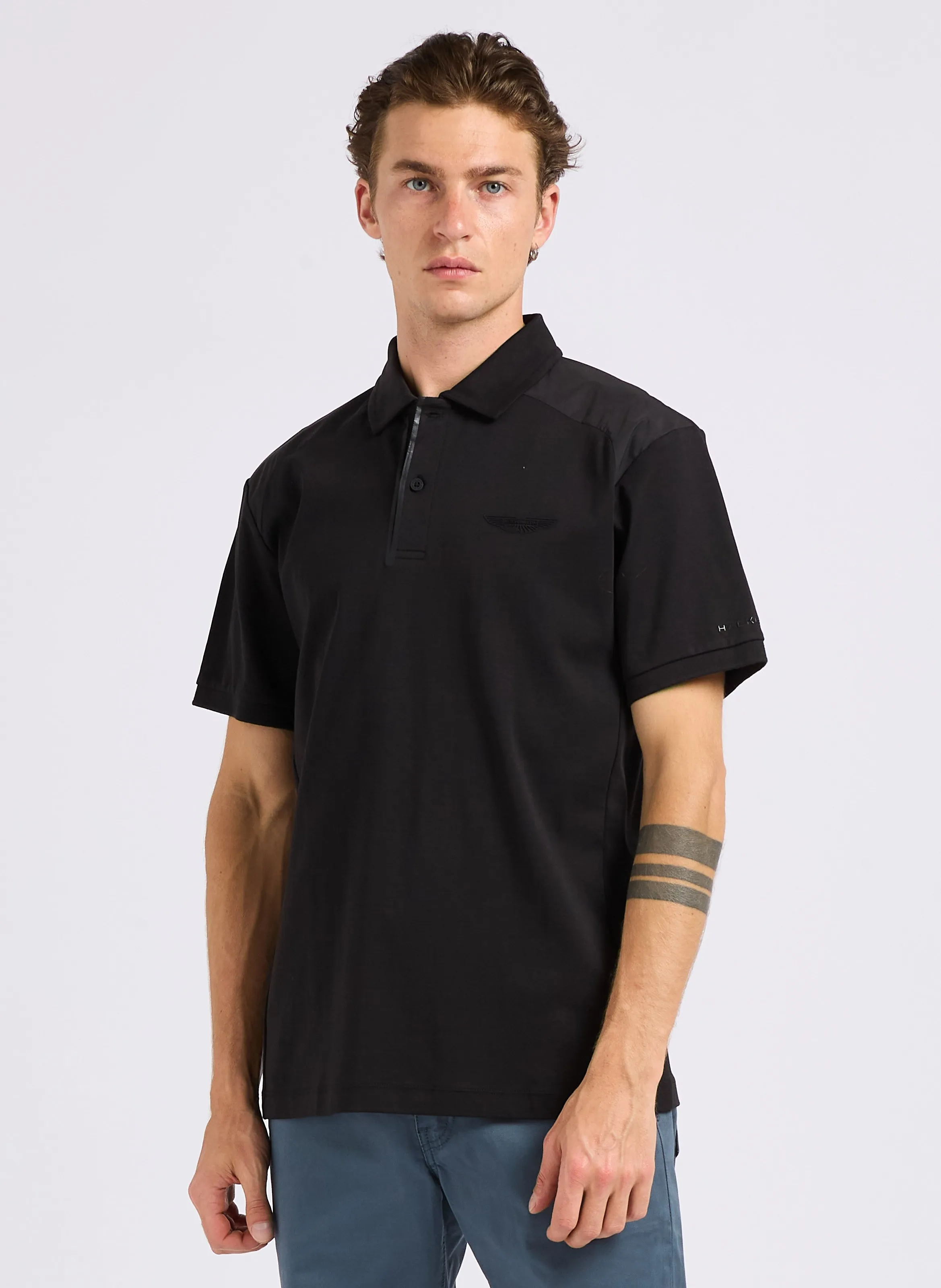 HACKETT Polo de algodón slim fit en negro