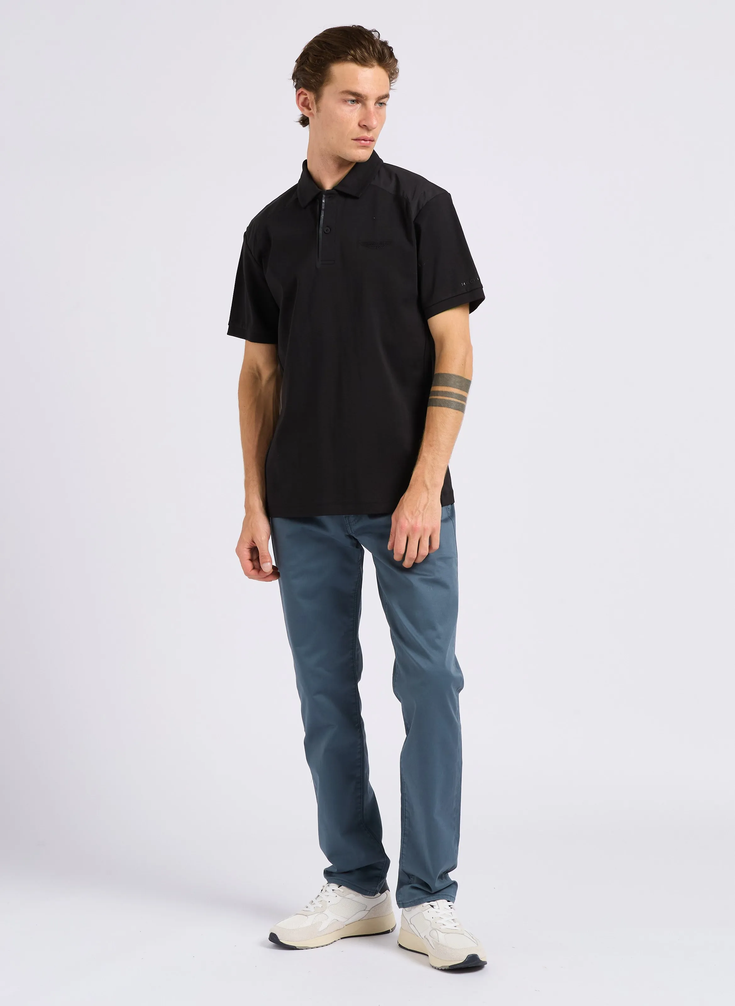 HACKETT Polo de algodón slim fit en negro