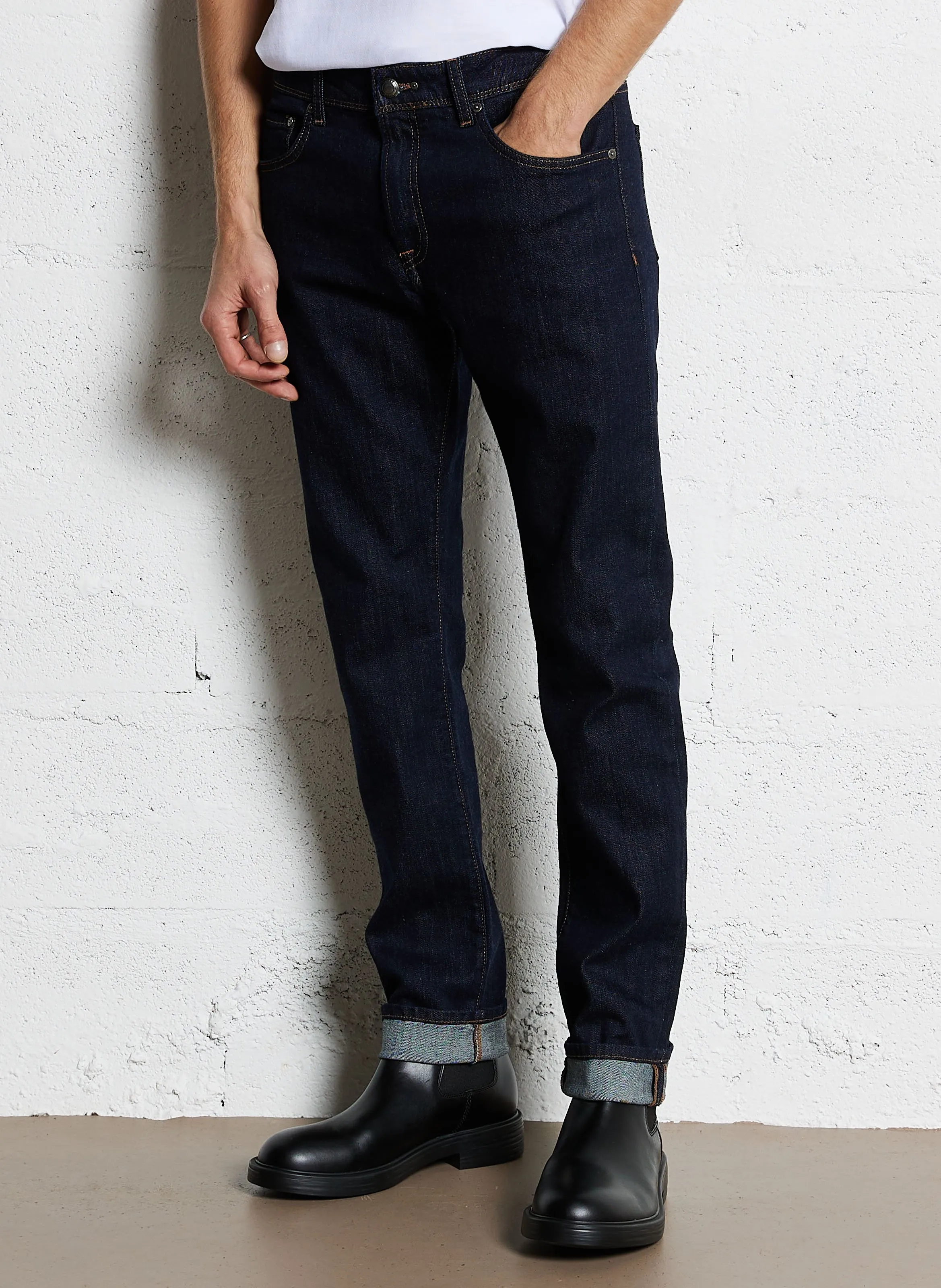 HACKETT Vaquero recto de mezcla de algodón en azul
