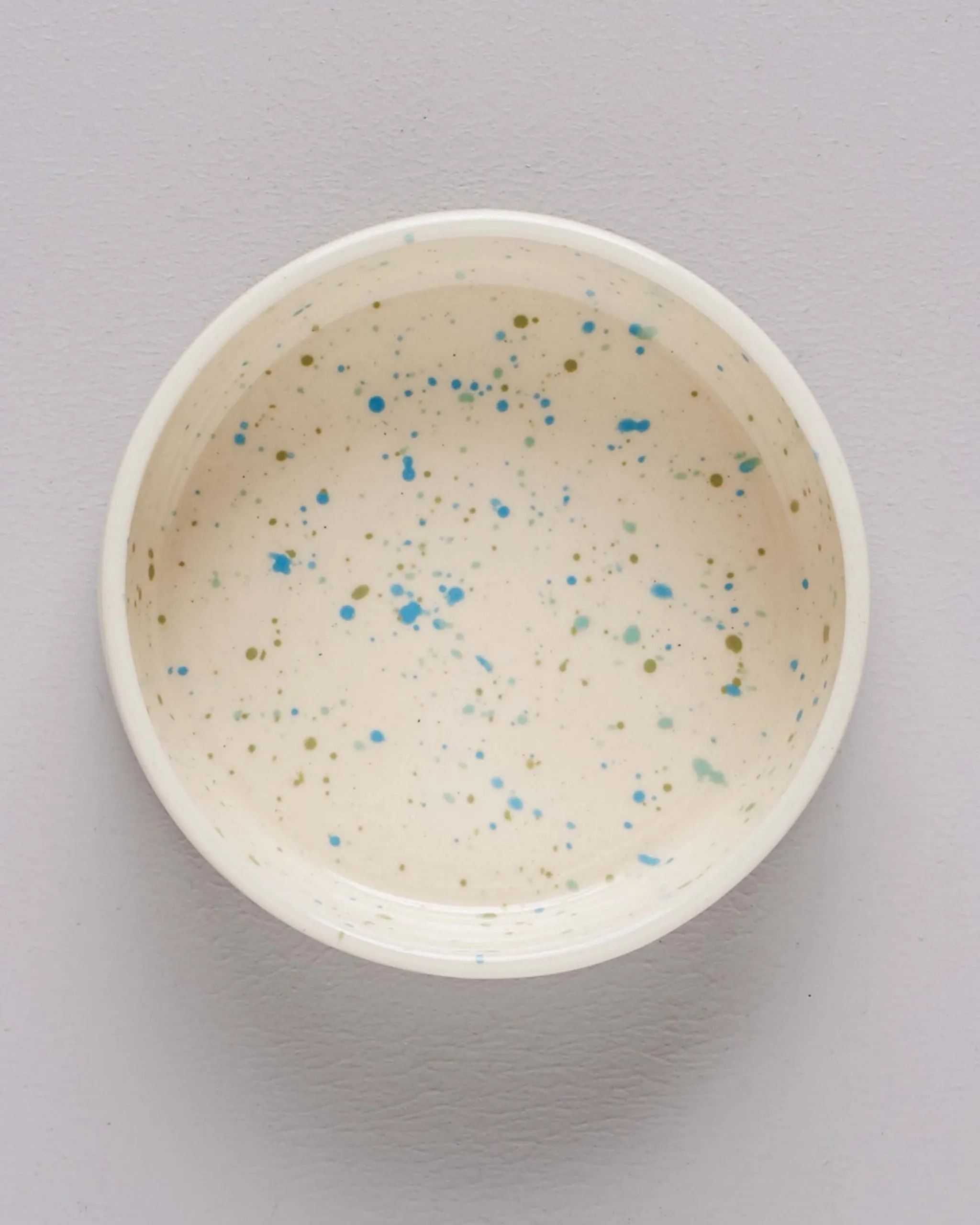 Handmade Blue Splatter Ceramic Dog Water Bowl