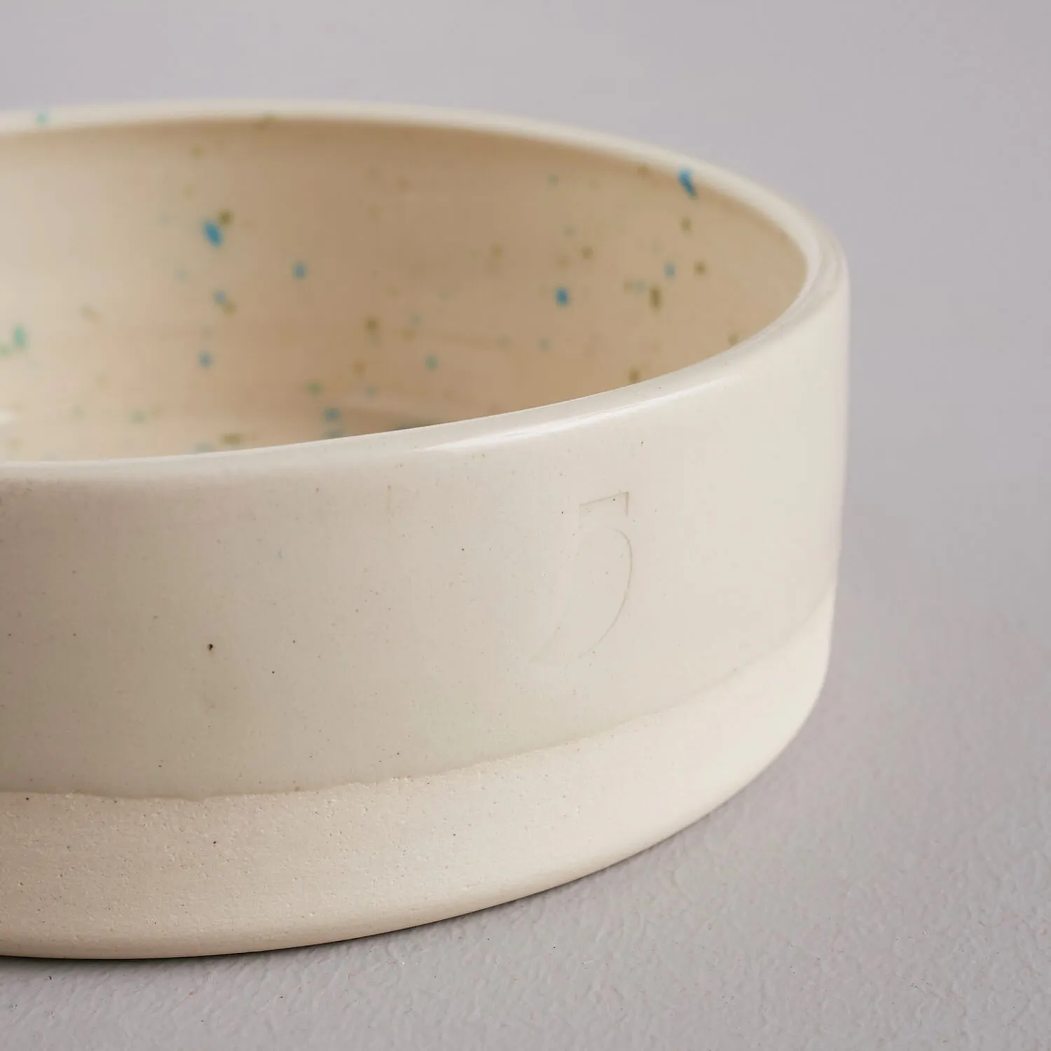 Handmade Blue Splatter Ceramic Dog Water Bowl