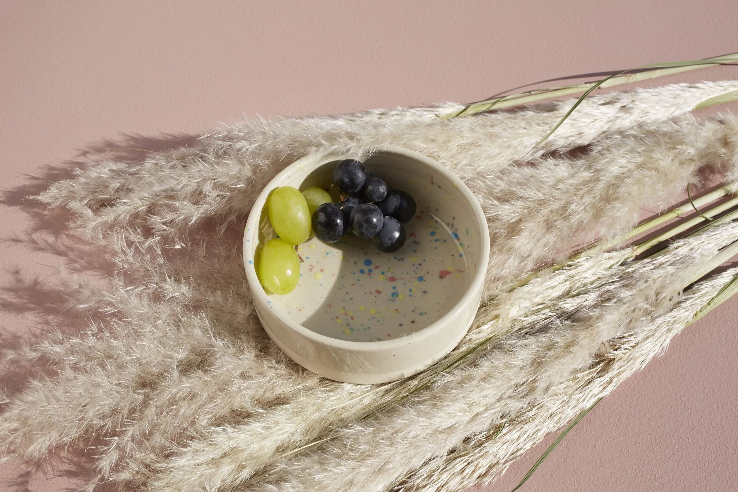 Handmade Blue Splatter Ceramic Dog Water Bowl