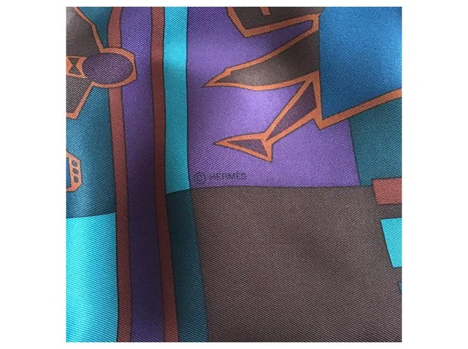 Hermès "banda de jazz trocadero original" Azul marino 