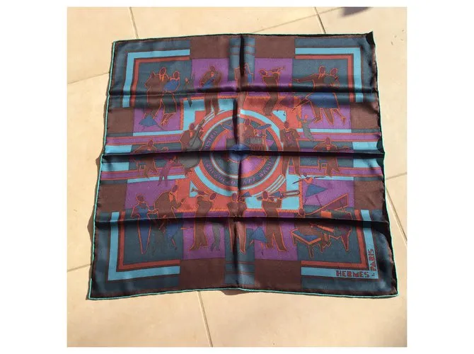 Hermès "banda de jazz trocadero original" Azul marino 