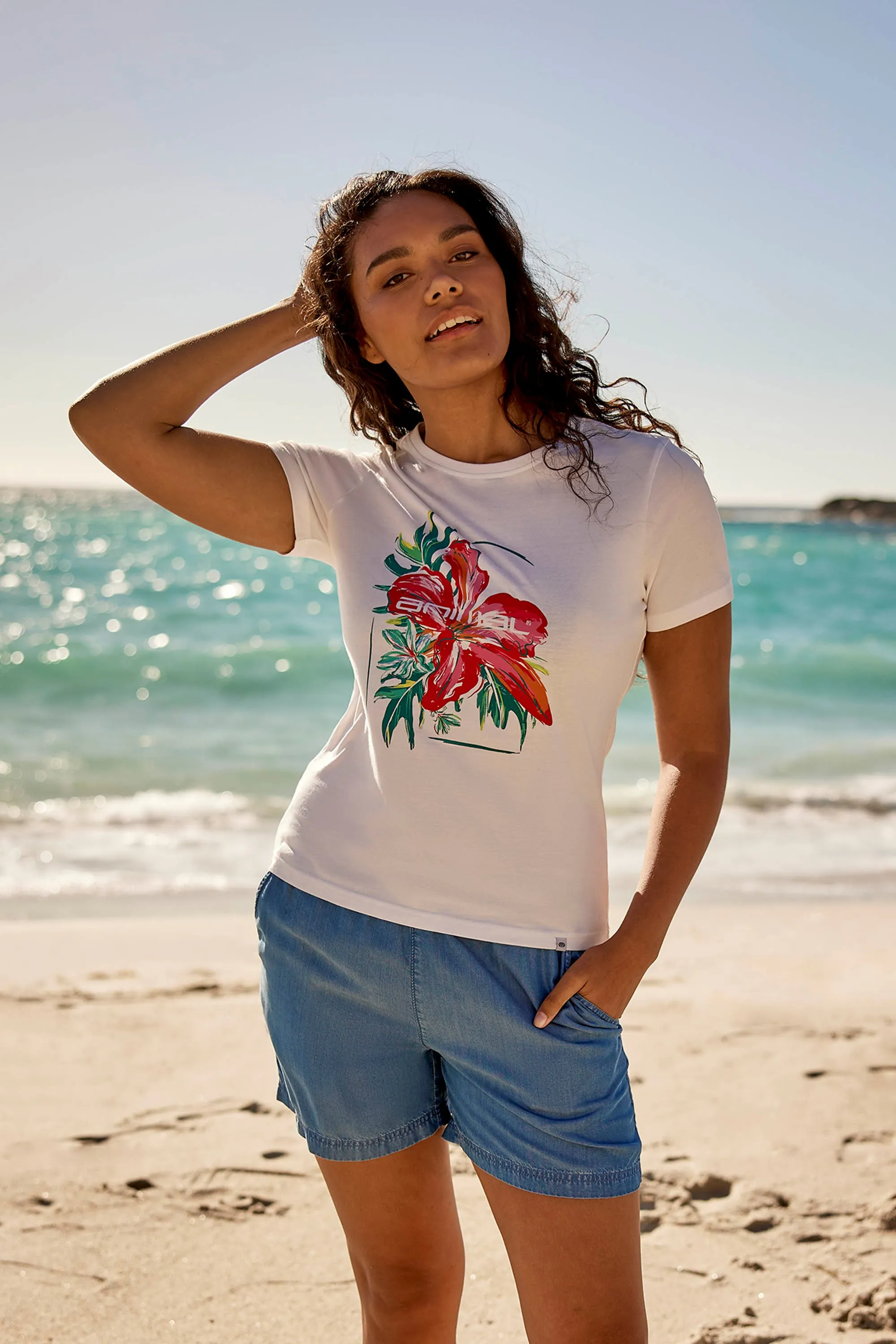 Hibiscus Carina camiseta orgánica para mujer