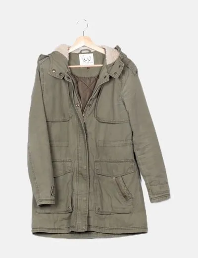 Hudson & rose Parka basica verde
