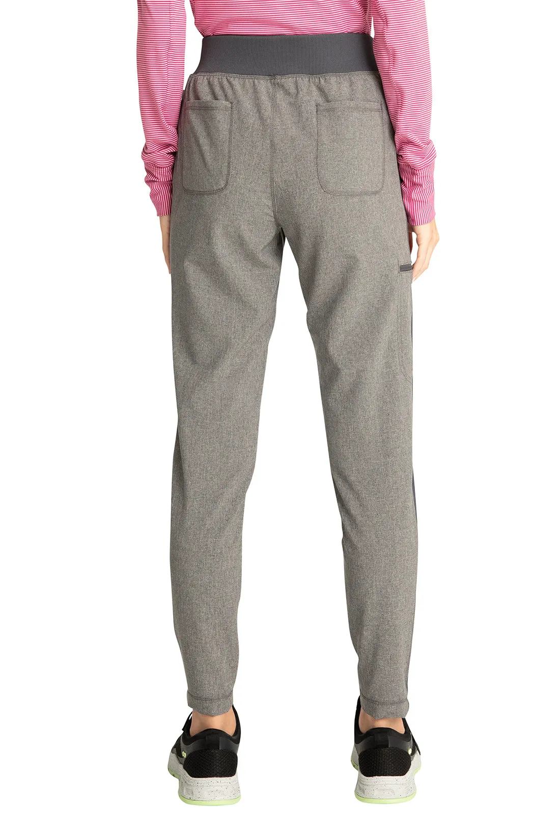 INFINITY MID RISE SKINNY LEG PULLON PANT IN HEATHER GREY