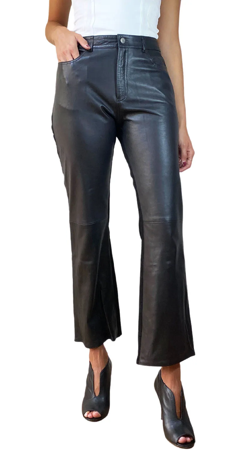 JAZMIN CHEBAR Pantalón Cuero y Denim