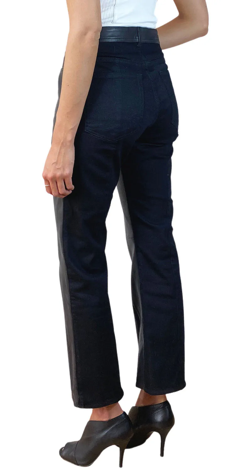 JAZMIN CHEBAR Pantalón Cuero y Denim