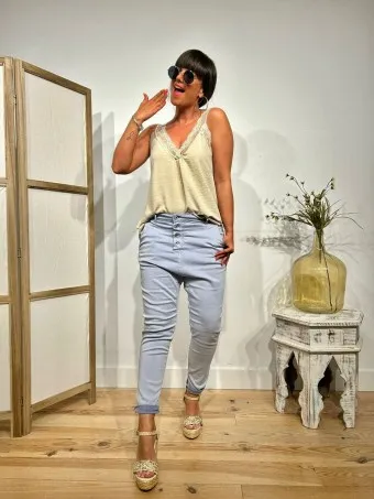Jeans Baggy DASSEL Celeste