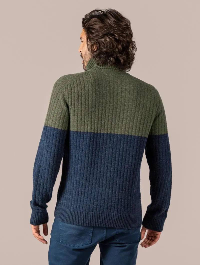 Jersey de lana cuello alto para hombre 100% orgánico