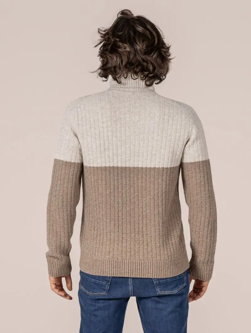 Jersey de lana cuello alto para hombre 100% orgánico
