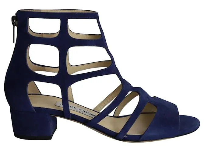 Jimmy Choo Ren 35 Sandalias en Ante Azul 