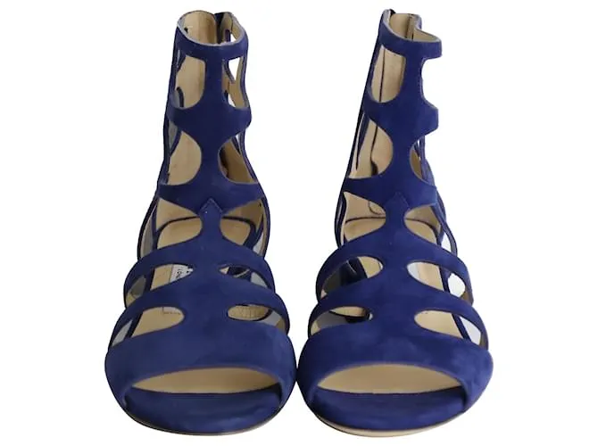 Jimmy Choo Ren 35 Sandalias en Ante Azul 
