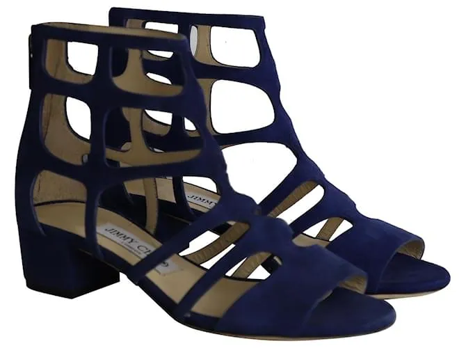 Jimmy Choo Ren 35 Sandalias en Ante Azul 
