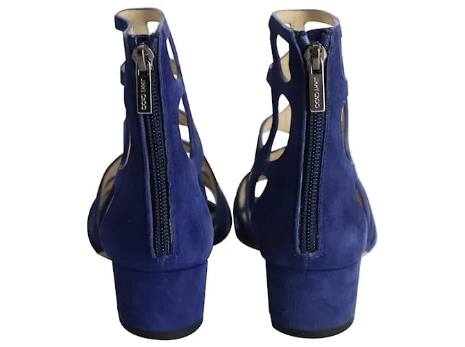 Jimmy Choo Ren 35 Sandalias en Ante Azul 