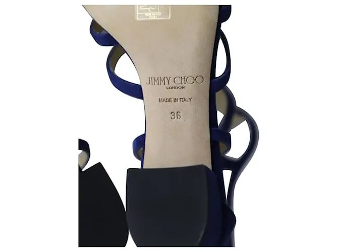 Jimmy Choo Ren 35 Sandalias en Ante Azul 