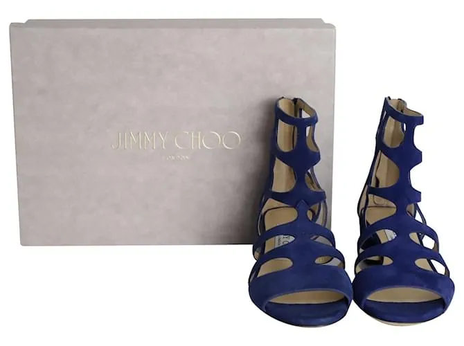 Jimmy Choo Ren 35 Sandalias en Ante Azul 