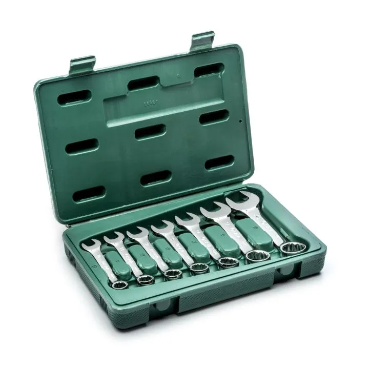 JUEGO LLAVE COMBINADA CORTA (ESPEJO) ESTUCHE 7PZ 10  19MM