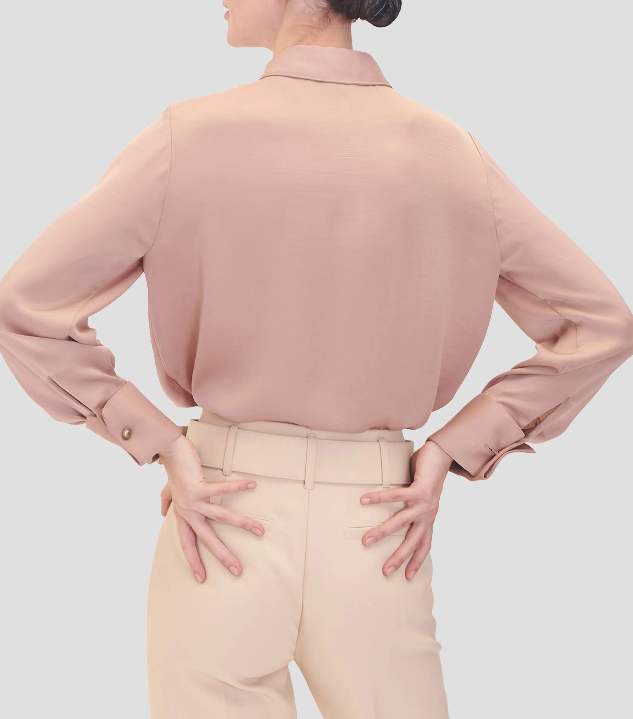 Julio Blusa Camisera Satinada Puño Francés Mujer