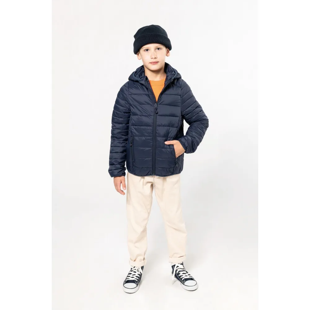 K6112CHAQUETA ACOLCHADA Y LIGERA CON CAPUCHA NIÑOS