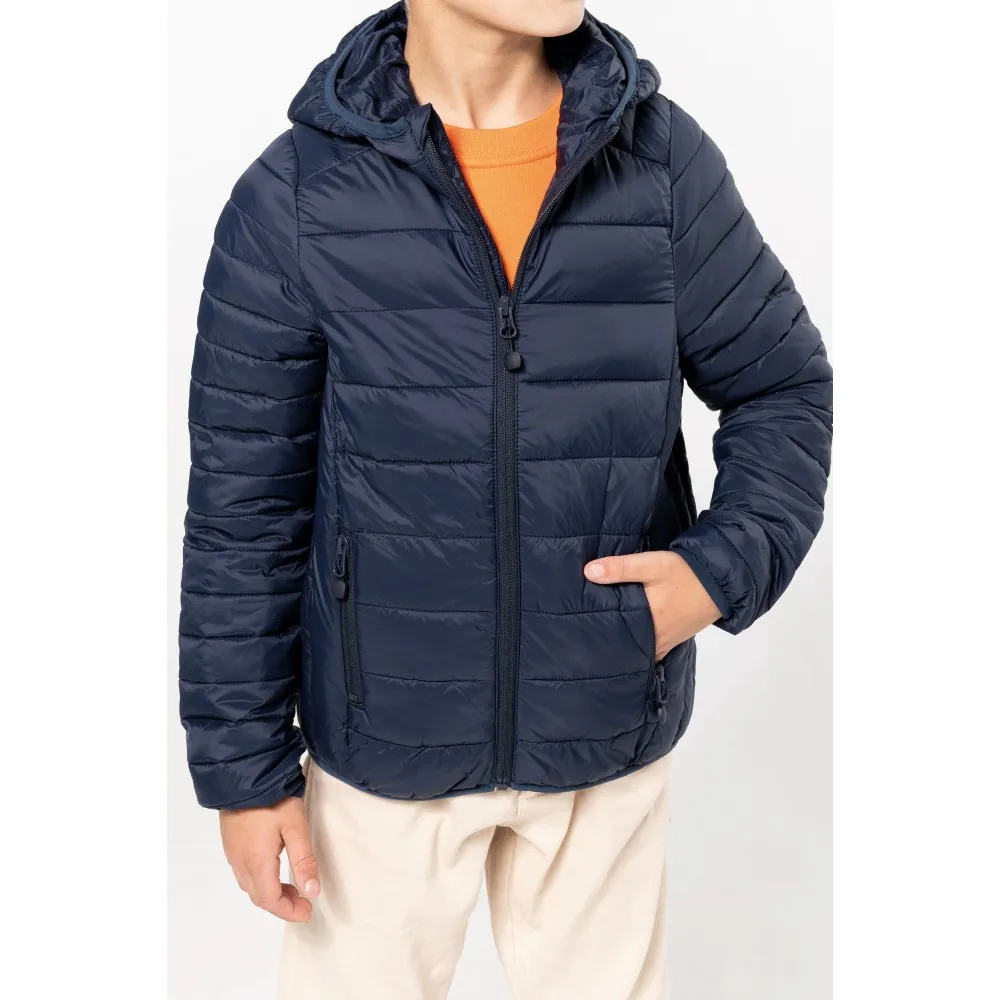 K6112CHAQUETA ACOLCHADA Y LIGERA CON CAPUCHA NIÑOS