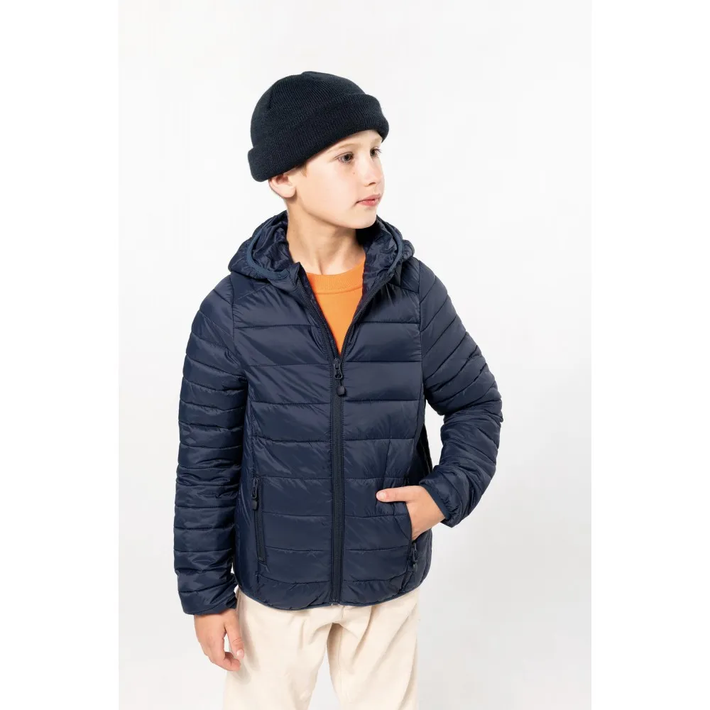 K6112CHAQUETA ACOLCHADA Y LIGERA CON CAPUCHA NIÑOS