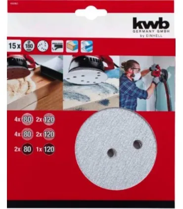 KWB Acc. Juego de 15 discos de 180mm surtidos