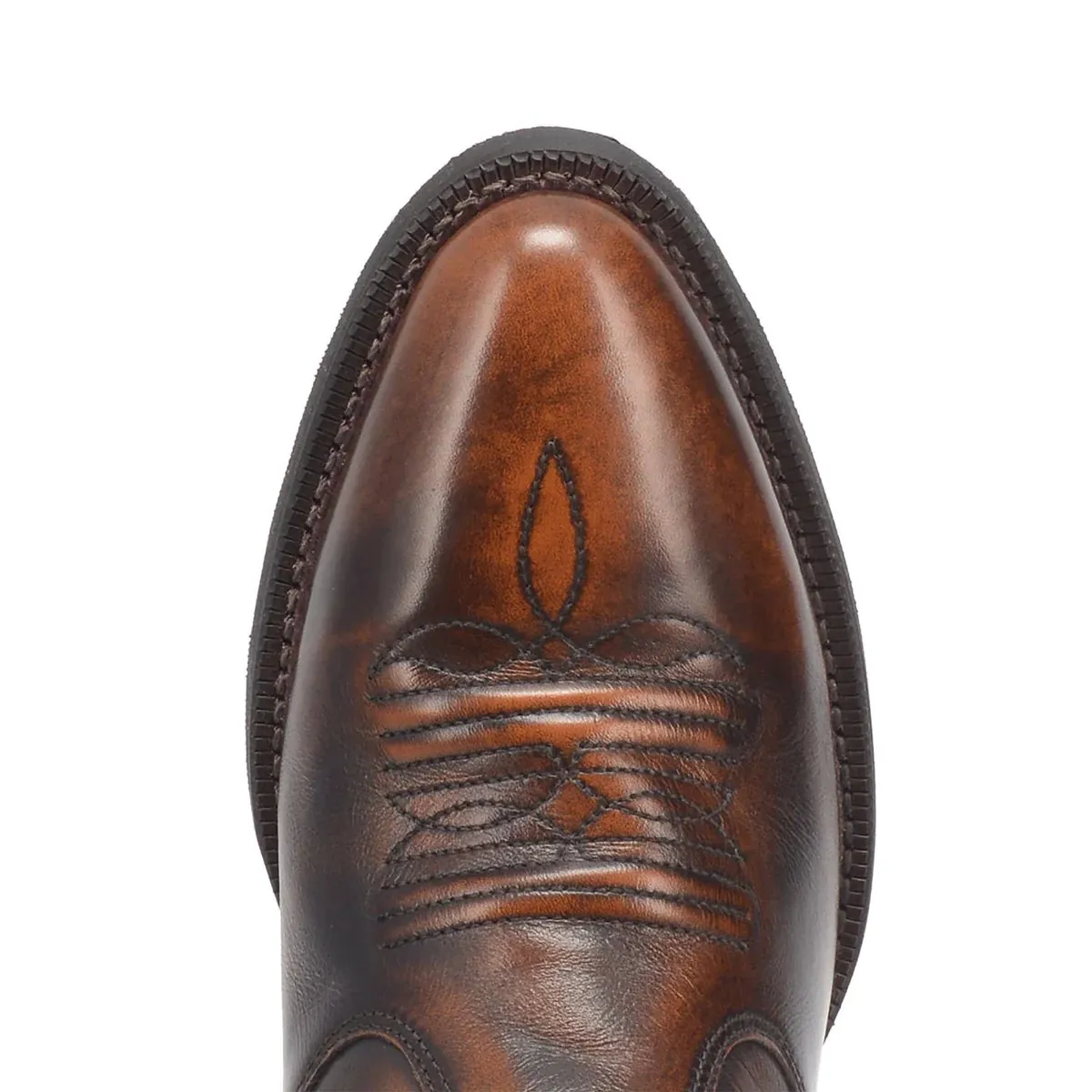 LAREDO MEN'S FLETCHER LEATHER ROUND TOE BOOTS WITH ZIPPER  TAN