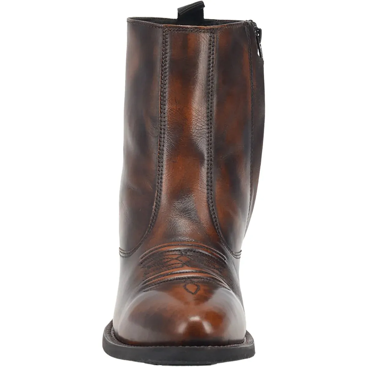 LAREDO MEN'S FLETCHER LEATHER ROUND TOE BOOTS WITH ZIPPER  TAN
