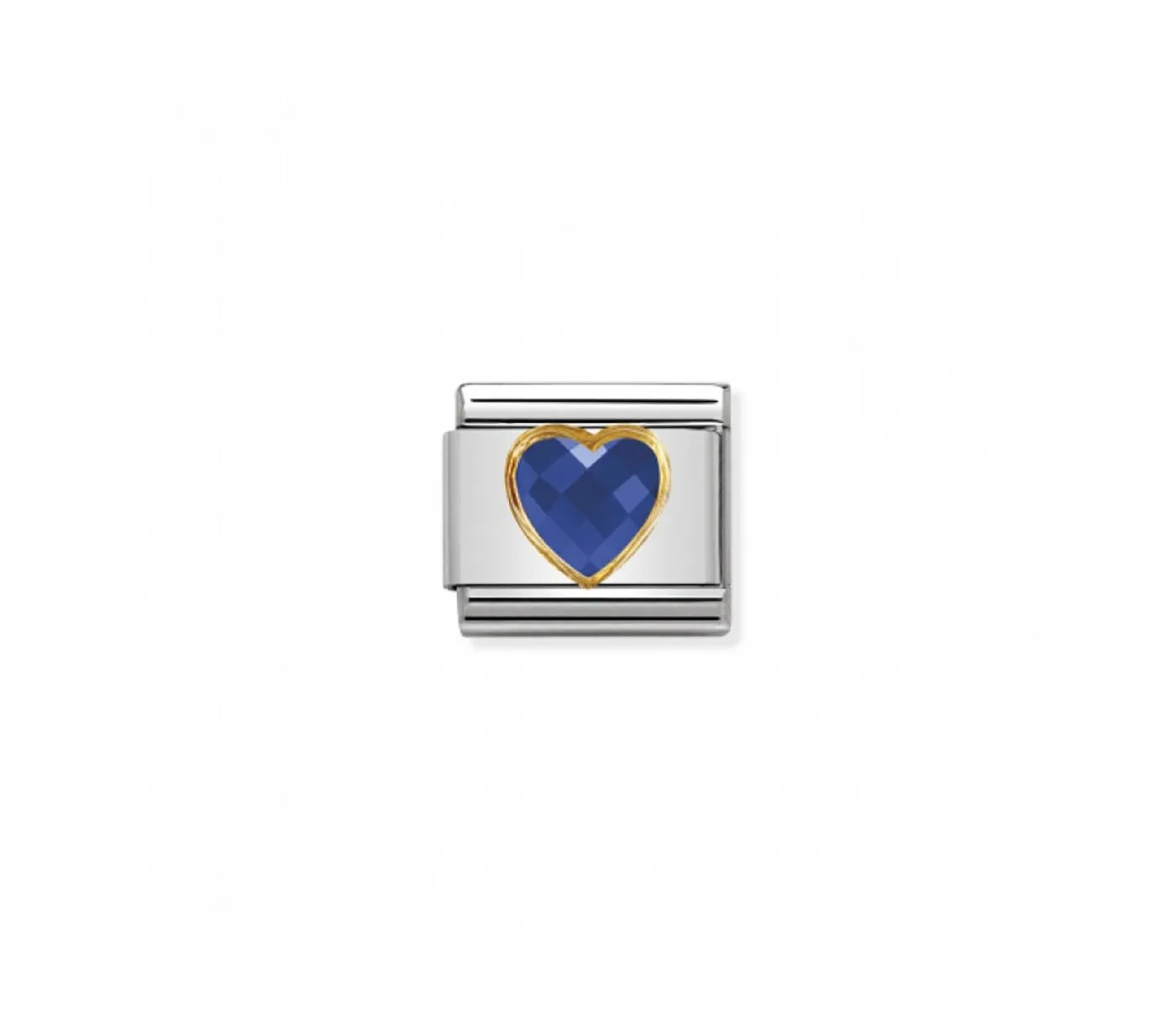 Link Nomination Acero y Oro Corazon "azul marino" 030610 007