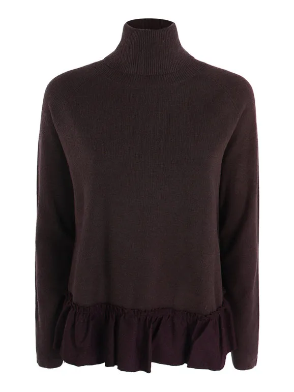 Lois & Pepe Jersey de mujer de cuello alto con volantes