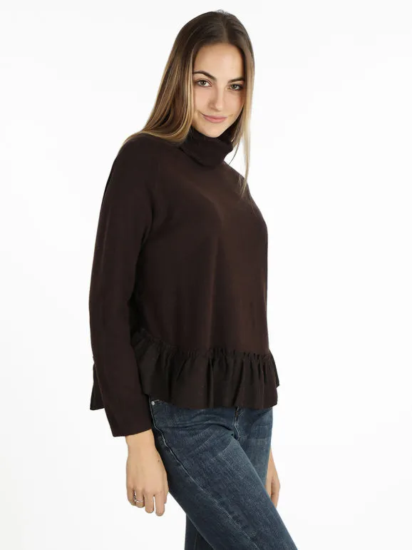 Lois & Pepe Jersey de mujer de cuello alto con volantes