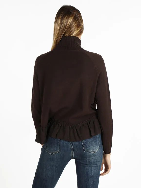 Lois & Pepe Jersey de mujer de cuello alto con volantes