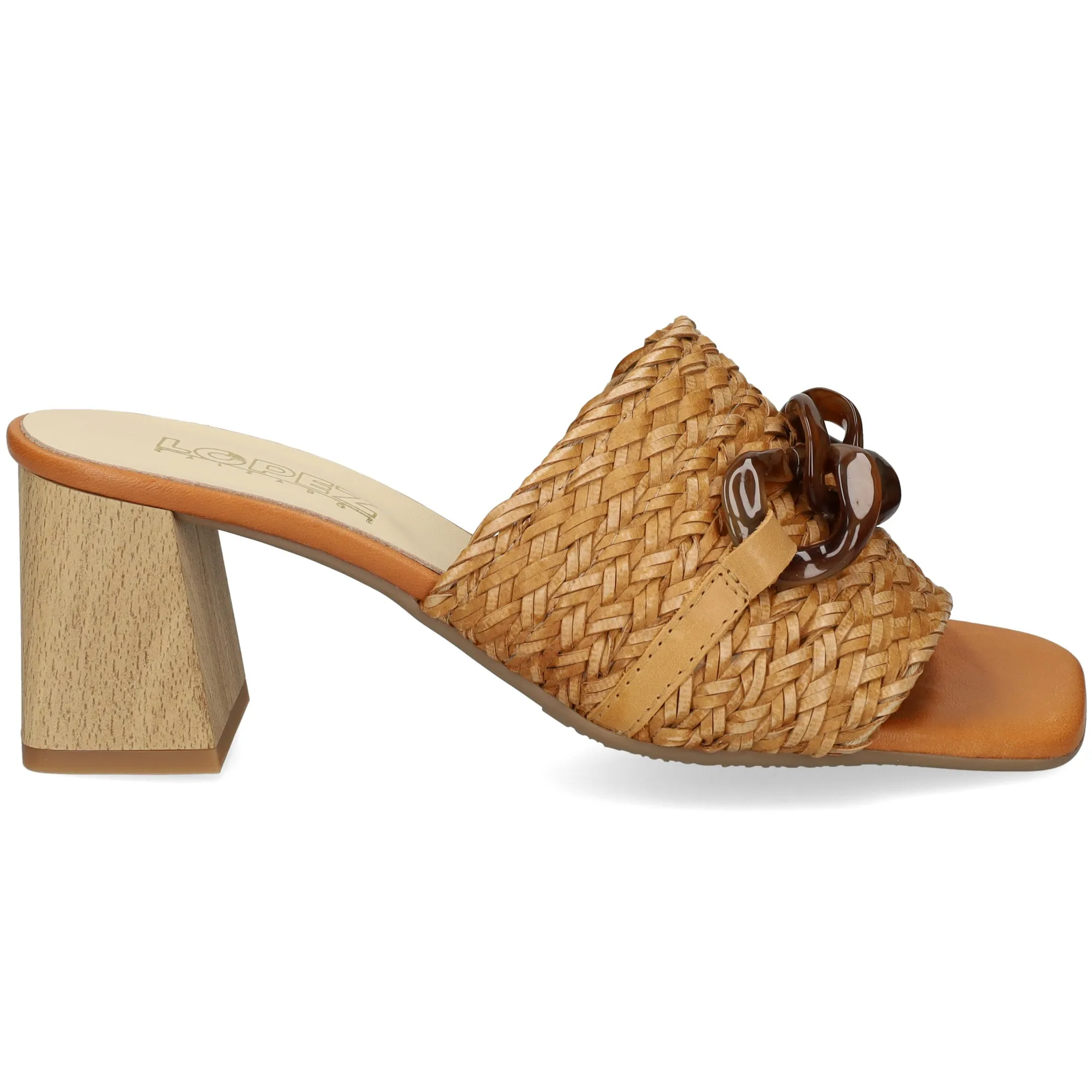 LÓPEZ Sandalias con tacón de Mujer CAMEL