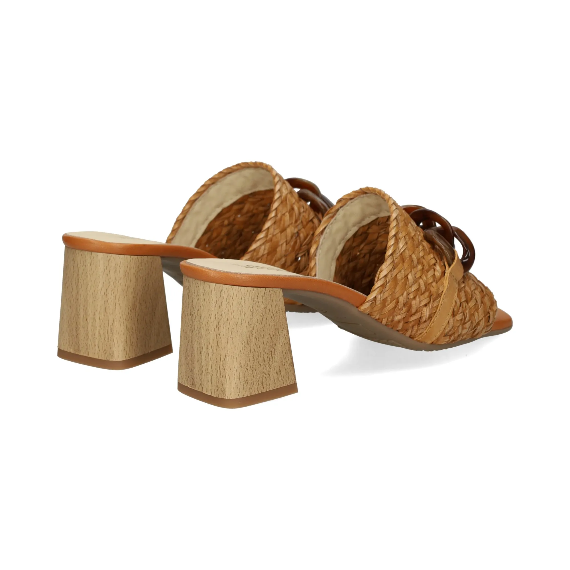 LÓPEZ Sandalias con tacón de Mujer CAMEL