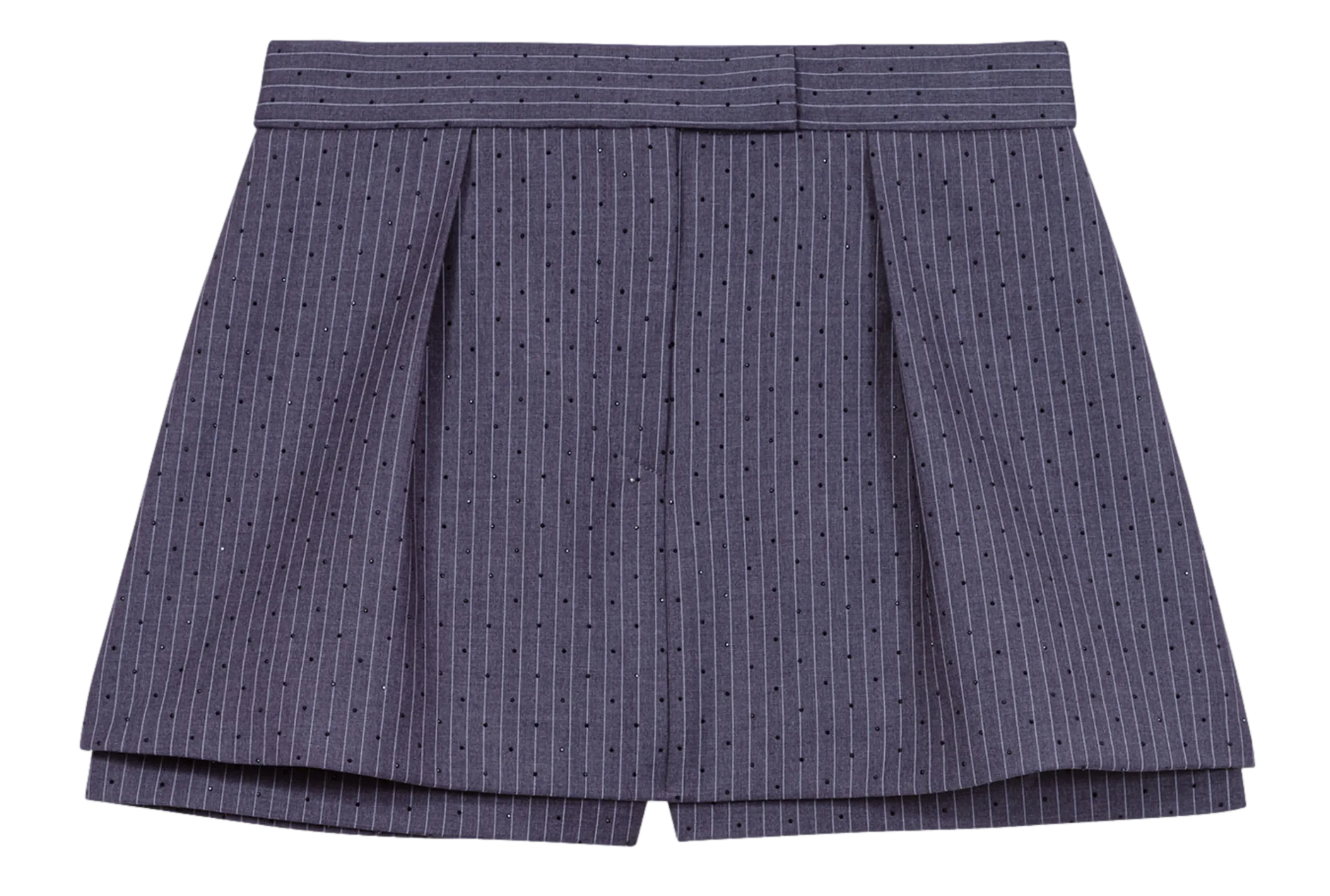 MAJE Pantalón corto de talle alto recto a rayas. en rayado