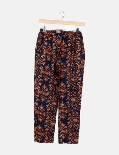 Mango Pantalón multicolor estampado
