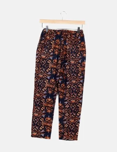 Mango Pantalón multicolor estampado