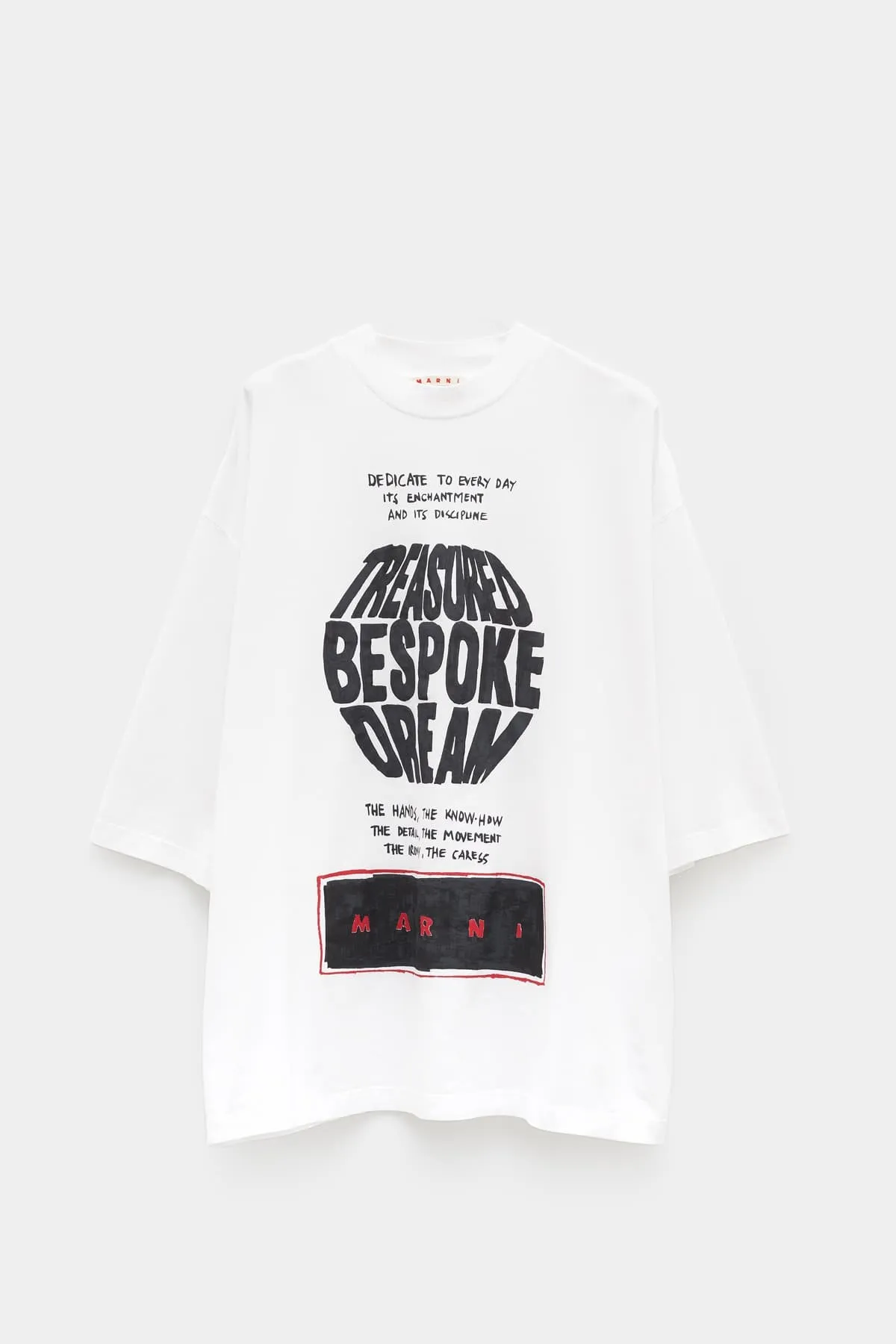 MARNI WHITE MAXI SLOGAN PRINT TSHIRT