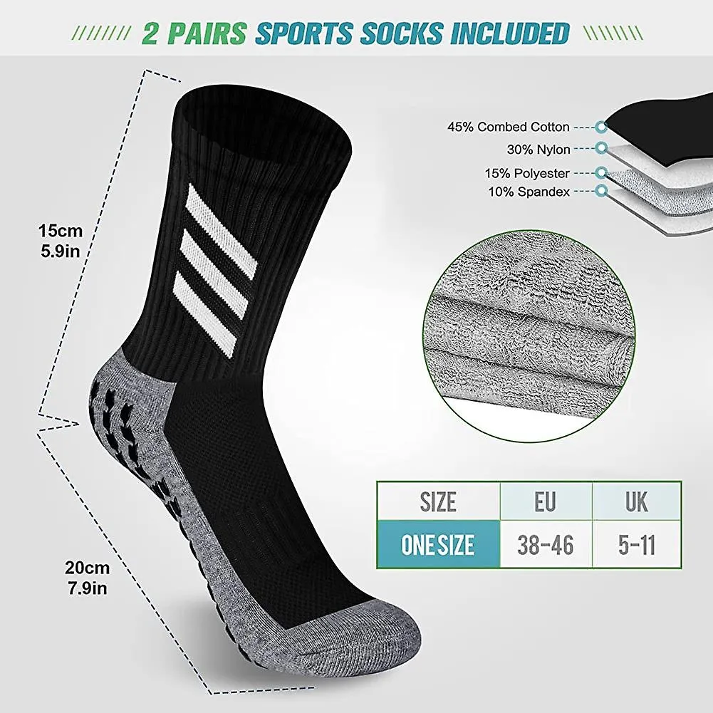 MEN'S NONSLIP SOCKS, 2 PAIRS NONSLIP FOOTBALL SOCKS SPORTS SOCKS FOR MEN WOMEN
