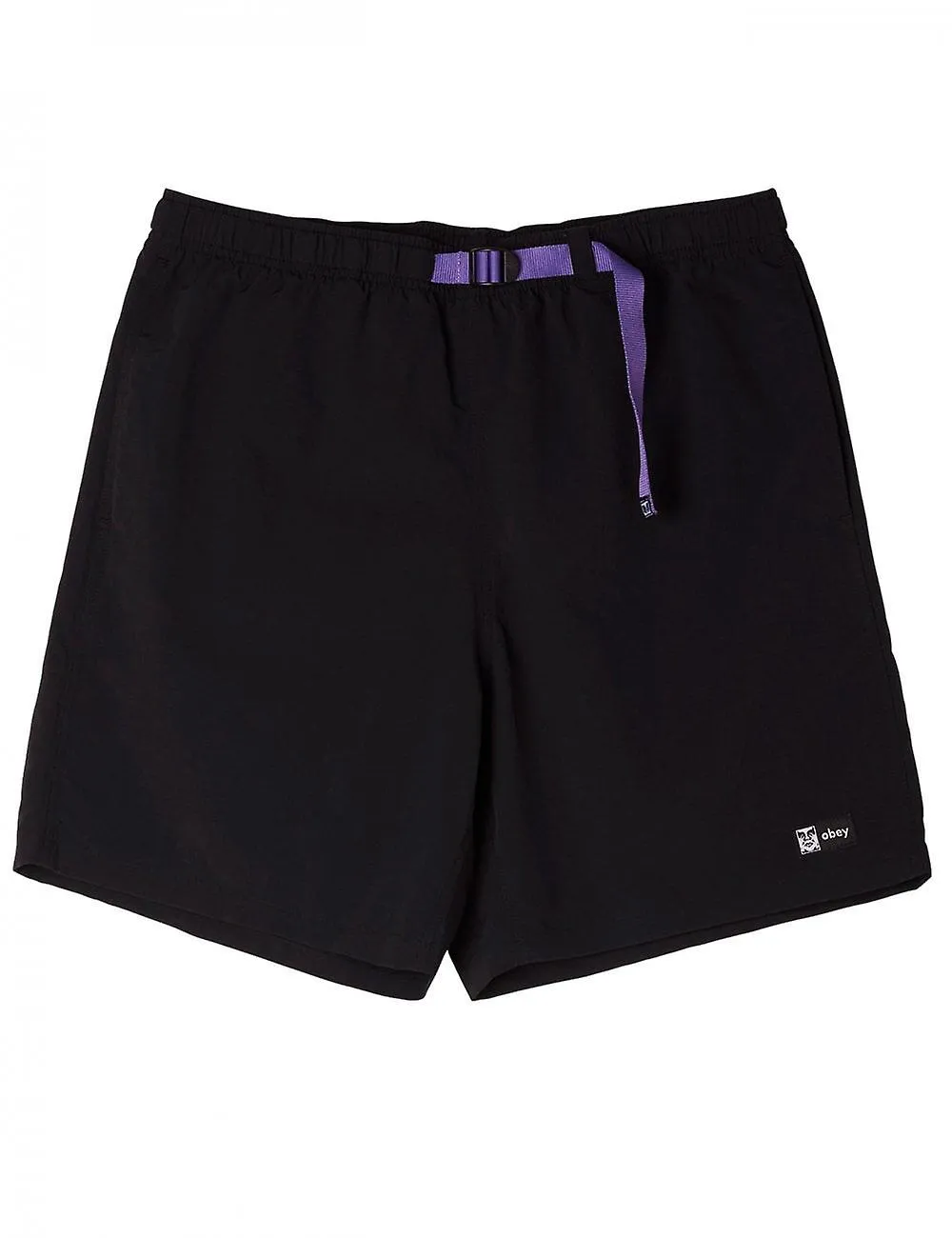 MEN'S OBEY CLOTHING EASY RELAXED TRACK SHORTS  BLACK