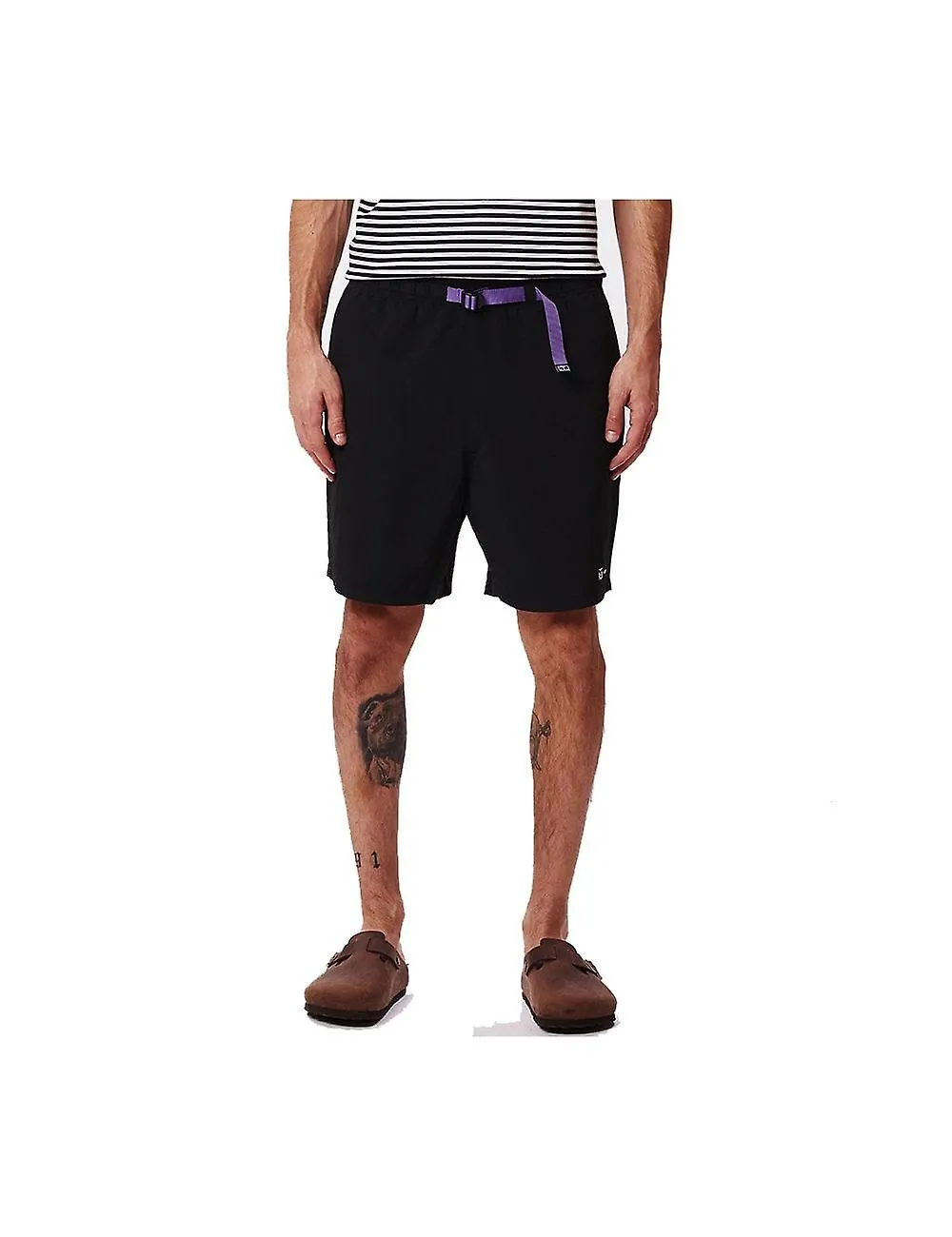 MEN'S OBEY CLOTHING EASY RELAXED TRACK SHORTS  BLACK